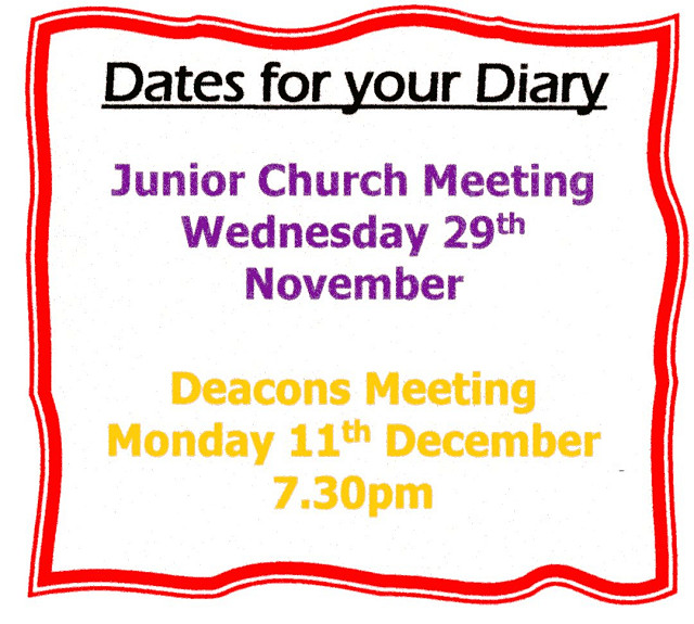 Dates for your Diary.