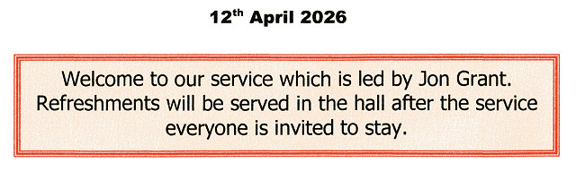 Sunday Service 12th April 2026.