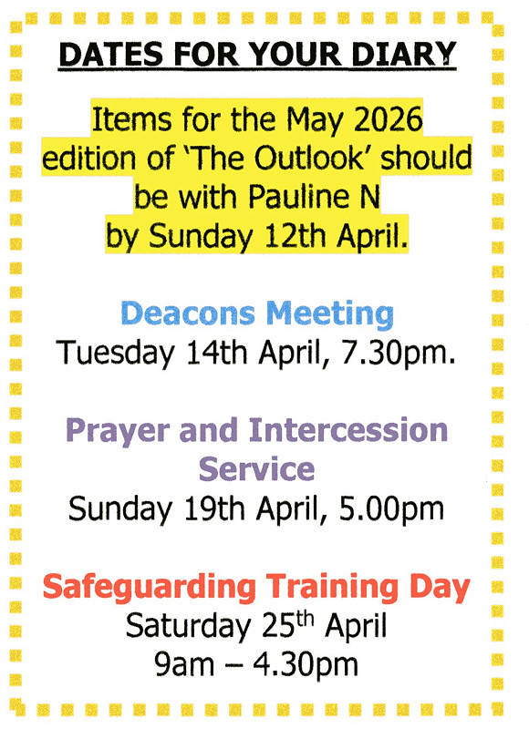 Dates for your Diary.