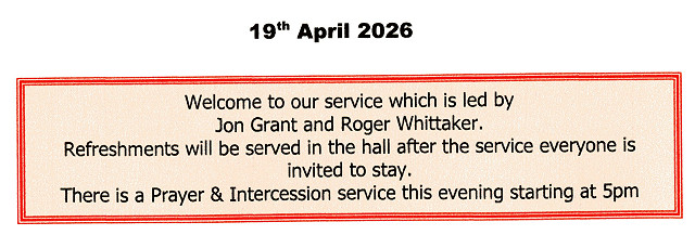 Sunday Service 19th April 2026.