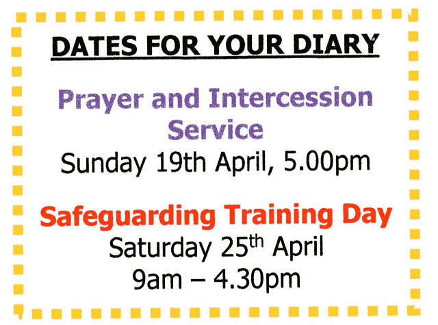 Dates for your Diary.