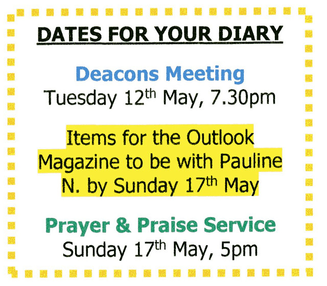 Dates for your Diary.