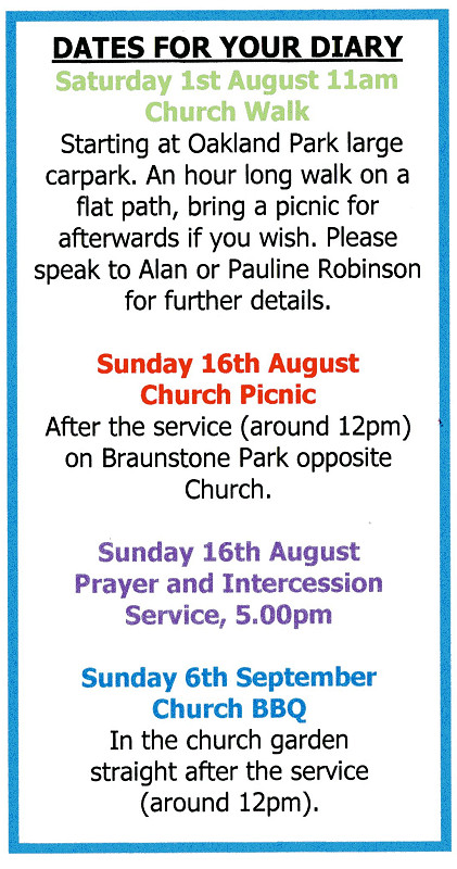 Dates for your Diary.