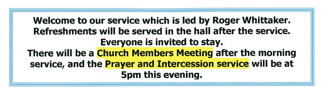 Sunday Service 20th September 2026.