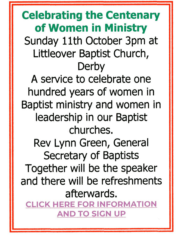 Celebrating the Centenary of Women in Ministry.