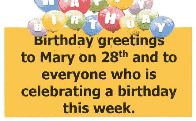 Birthdays.